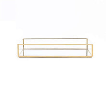 Load image into Gallery viewer, Nordic Retro Storage Tray Gold Rectangle Glass Makeup Organizer Tray Dessert Plate Jewelry Display Home Kitchen Decor