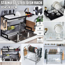 Load image into Gallery viewer, Aluminium Alloy Dish Rack Kitchen Organizer Storage Drainer Drying Plate Shelf Sink Supplies Knife and Fork Container

