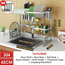 Load image into Gallery viewer, Dish Drying Rack Over the Sink Kitchen Supplies Storage Shelf Counter-top Space Saver Display Stand Tableware Drainer Organizer
