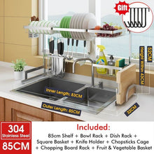 Load image into Gallery viewer, Dish Drying Rack Over the Sink Kitchen Supplies Storage Shelf Counter-top Space Saver Display Stand Tableware Drainer Organizer
