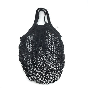 Portable Reusable Grocery Bags Fruit Vegetable Bag Washable Cotton Mesh String Organic Organizer Handbag Long Handle Net Tote