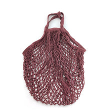 Load image into Gallery viewer, Portable Reusable Grocery Bags Fruit Vegetable Bag Washable Cotton Mesh String Organic Organizer Handbag Long Handle Net Tote
