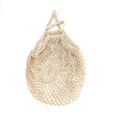 Load image into Gallery viewer, Portable Reusable Grocery Bags Fruit Vegetable Bag Washable Cotton Mesh String Organic Organizer Handbag Long Handle Net Tote
