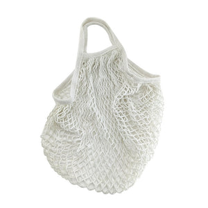 Portable Reusable Grocery Bags Fruit Vegetable Bag Washable Cotton Mesh String Organic Organizer Handbag Long Handle Net Tote