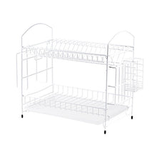 Load image into Gallery viewer, Aluminium Alloy Dish Rack Kitchen Organizer Storage Drainer Drying Plate Shelf Sink Supplies Knife and Fork Container
