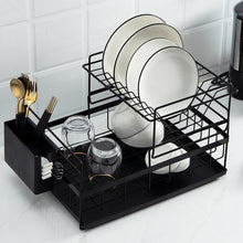 Load image into Gallery viewer, Aluminium Alloy Dish Rack Kitchen Organizer Storage Drainer Drying Plate Shelf Sink Supplies Knife and Fork Container

