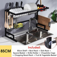 Load image into Gallery viewer, Aluminium Alloy Dish Rack Kitchen Organizer Storage Drainer Drying Plate Shelf Sink Supplies Knife and Fork Container

