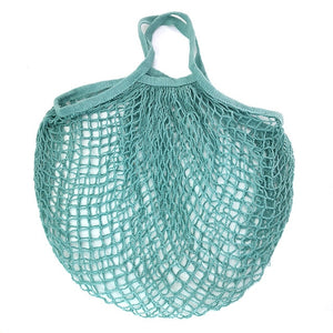 Portable Reusable Grocery Bags Fruit Vegetable Bag Washable Cotton Mesh String Organic Organizer Handbag Long Handle Net Tote