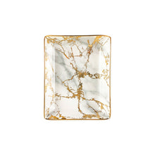 Load image into Gallery viewer, Ceramic Storage Tray Nordic Style Rectangular Marble Pattern Practical Decoration Home Space Saving Kitchen Food Jewelry Display
