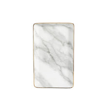 Load image into Gallery viewer, Ceramic Storage Tray Nordic Style Rectangular Marble Pattern Practical Decoration Home Space Saving Kitchen Food Jewelry Display
