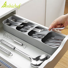 Load image into Gallery viewer, Kitchen Cutlery Storage Tray Knife holder Kitchen Organizer Kitchen Container Spoon Fork Storage Separation Knife Block Holder

