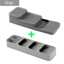 Load image into Gallery viewer, Kitchen Cutlery Storage Tray Knife holder Kitchen Organizer Kitchen Container Spoon Fork Storage Separation Knife Block Holder
