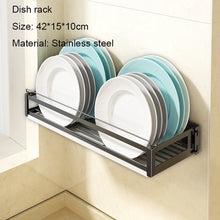 Load image into Gallery viewer, Kitchen Organizer Storage Wall-Mount Spice Racks Stainless Steel Shelves For knives Dish  Kitchen Gadgets Accessories Supplies
